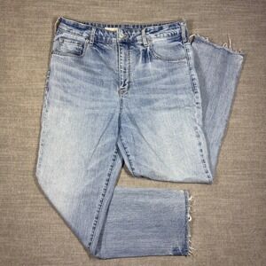 Pilcro The Vintage Straight Jeans Women's Size 31 Raw Hem Light Wash